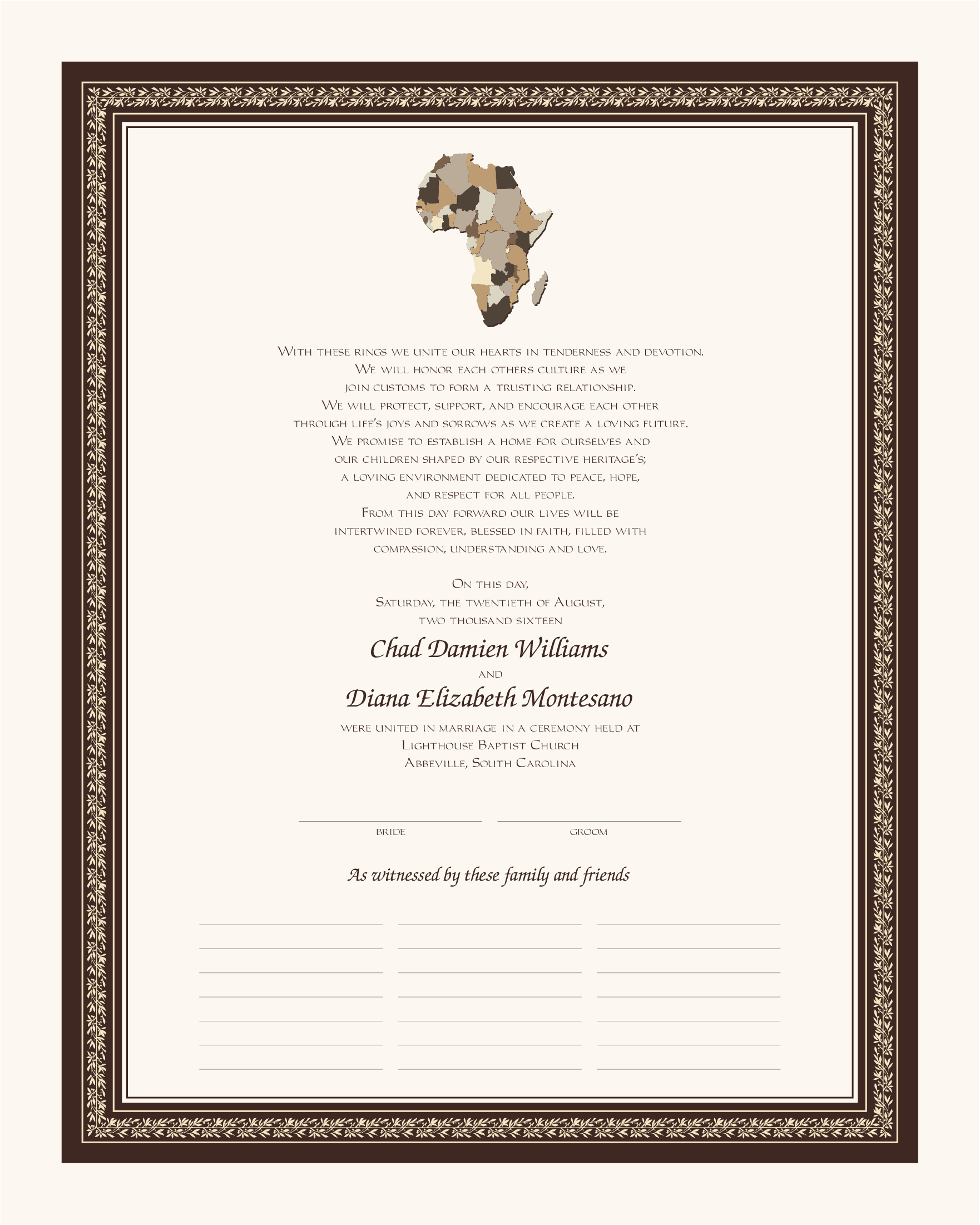 South African Birth Certificate Template